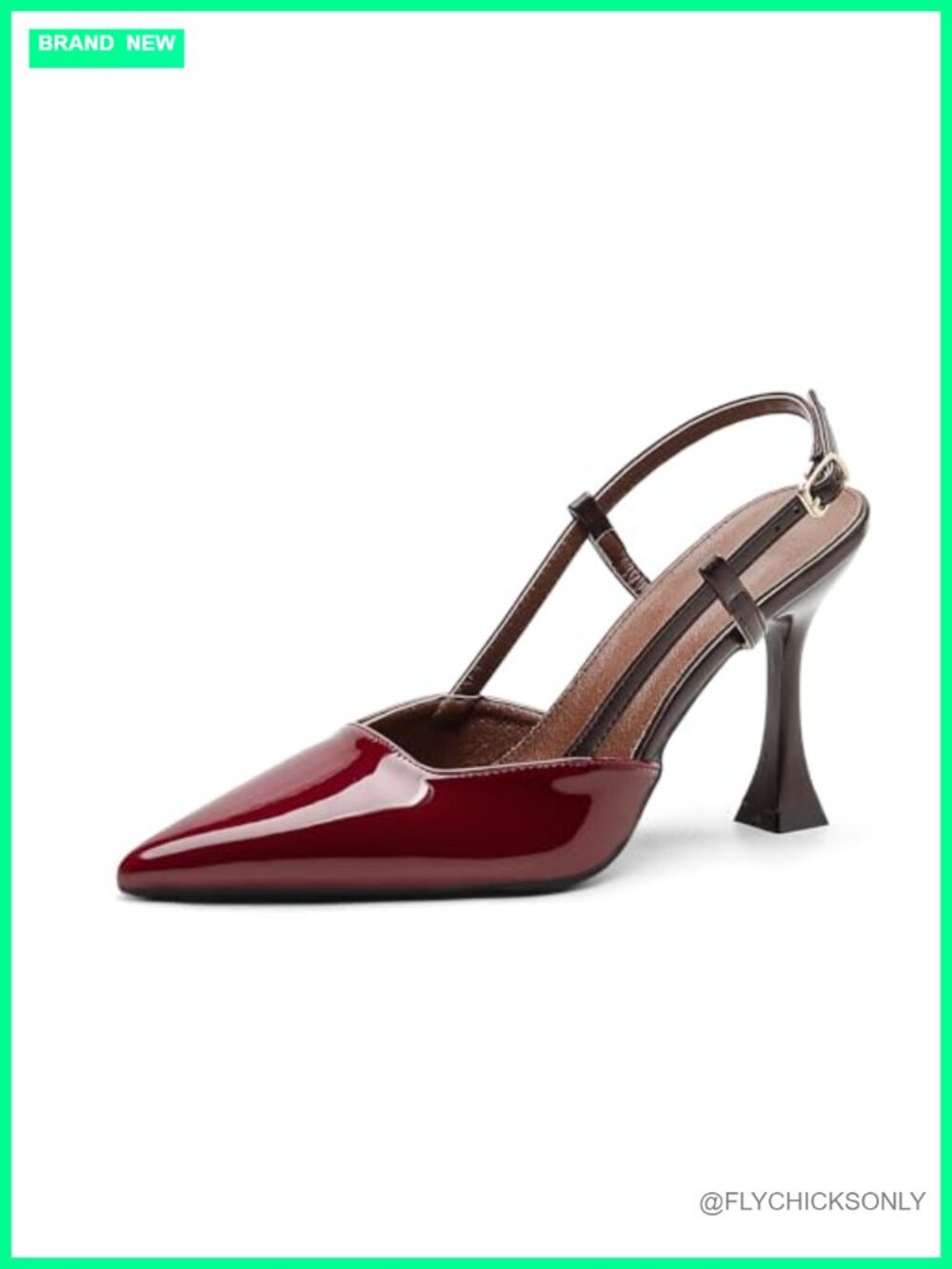 Faux Leather Stiletto Heels Pointed Toe Ankle Strap Pumps